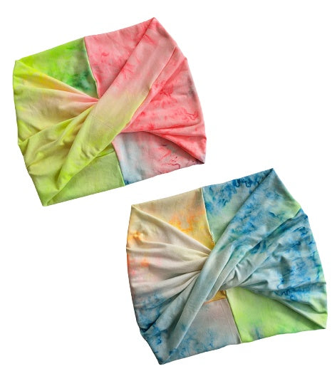 Neon Tie Dye wide headband